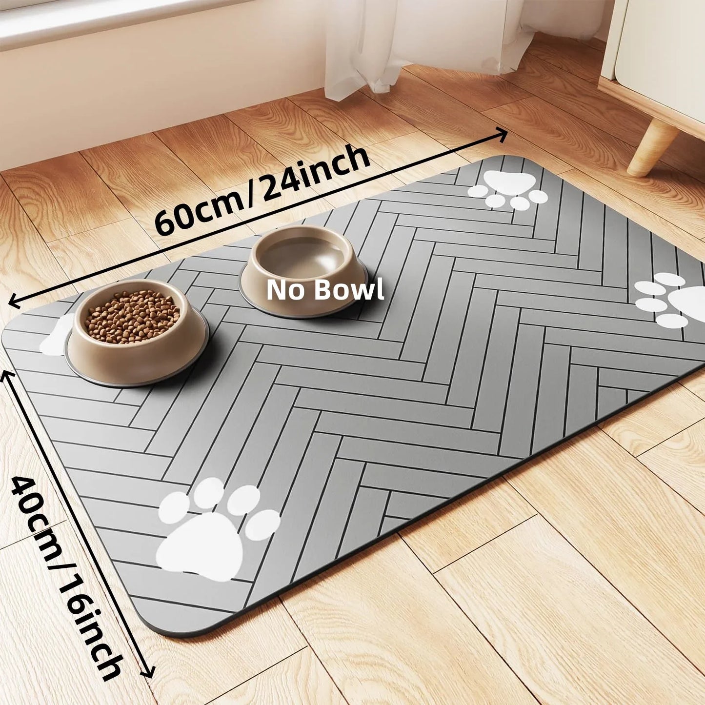 Pet Feeding Mat – Waterproof & Quick-Dry Placemat for Food and Water. Tapete para Mascotas – Antideslizante, Impermeable y de Secado Rápido.