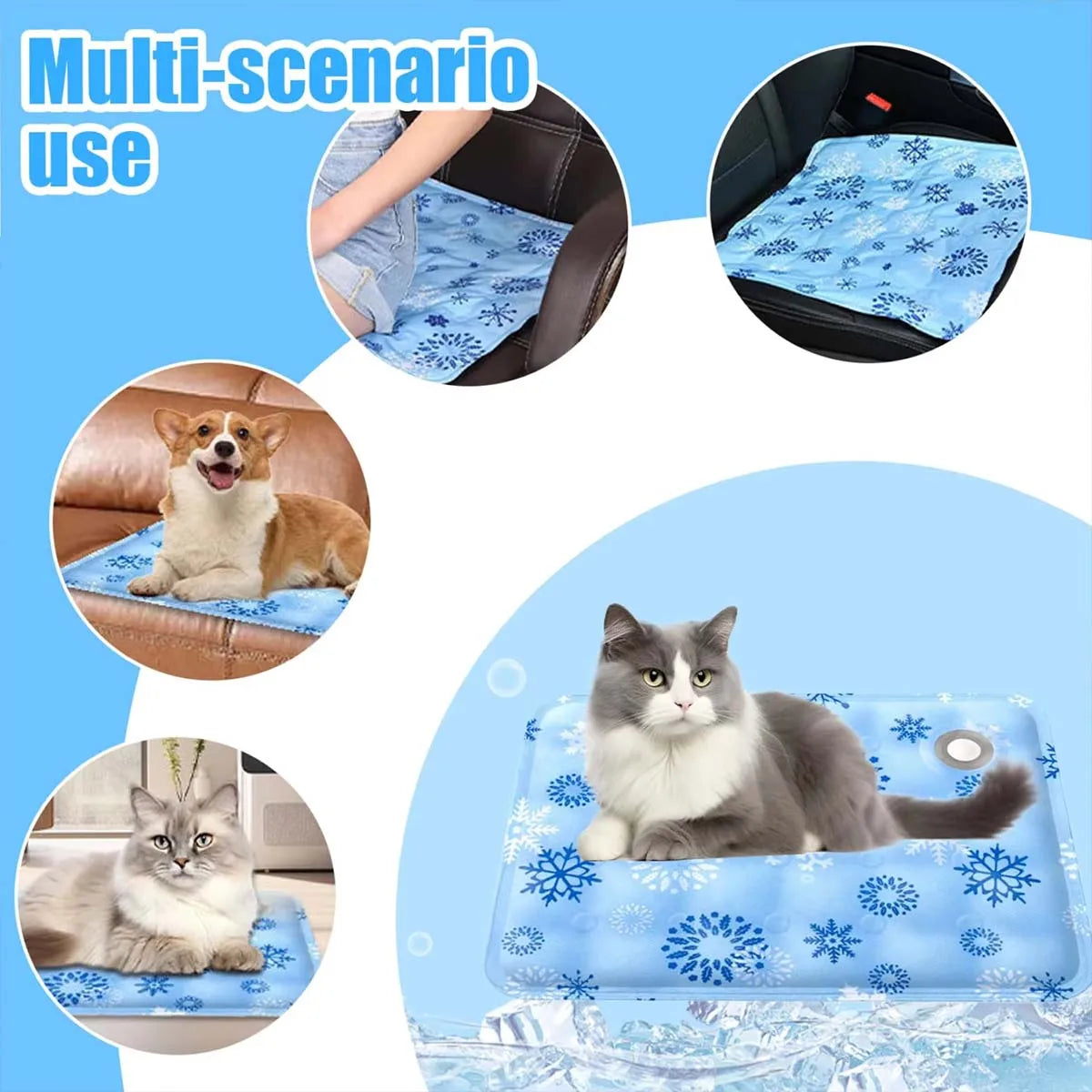Pet Cooling Mat - Waterproof & Wear - Resistaint Bed for Dogs and Cats. Alfombra Refrescante para Mascotas Impermeable y Resistente para Perros y Gatos.