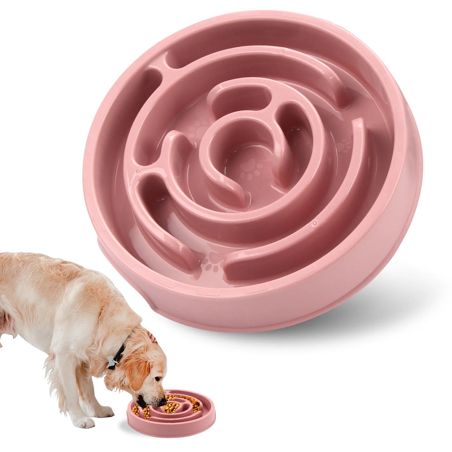 Slow Feeder Bowl for Pets – Non-Slip & Durable Design. Plato Antivoracidad para Mascotas – Antideslizante y Resistente.