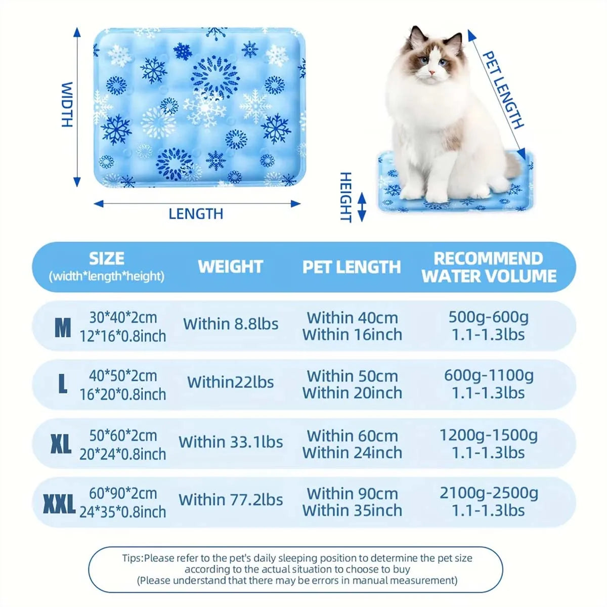 Pet Cooling Mat - Waterproof & Wear - Resistaint Bed for Dogs and Cats. Alfombra Refrescante para Mascotas Impermeable y Resistente para Perros y Gatos.