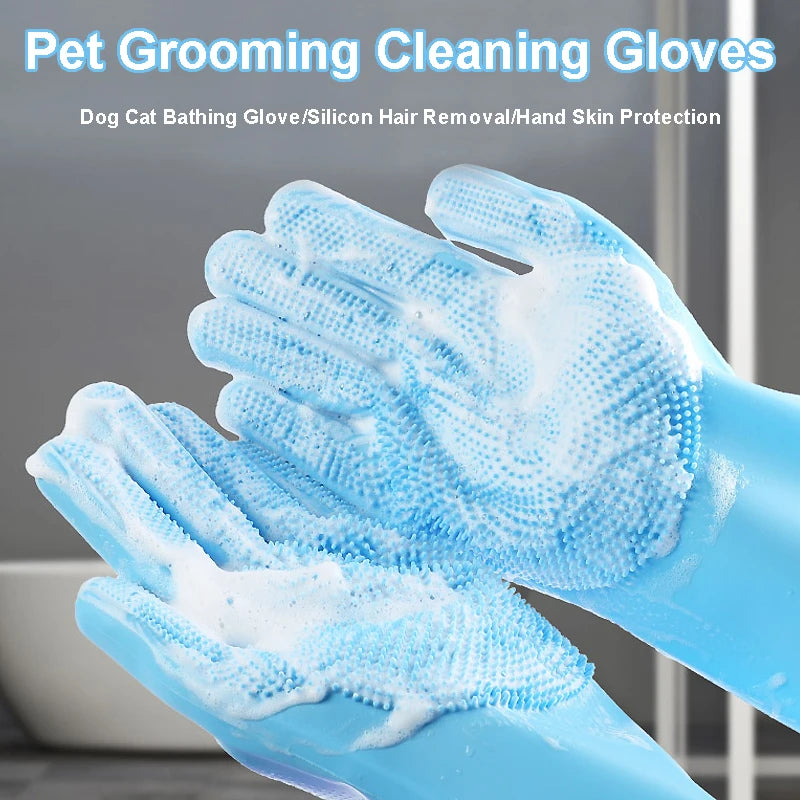 Pet Grooming Gloves silicone Hair Remover for dogs & cats. guante para cepillado, removedor de pelo de silicona para perros y gatos.