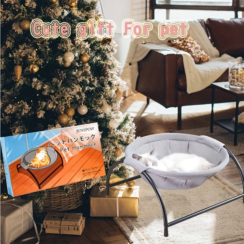 Cat Hammock Bed – Breathable, Cooling & Elevated Pet Bed. Cama Hamaca para Gatos – Elevada, Fresca y Transpirable.