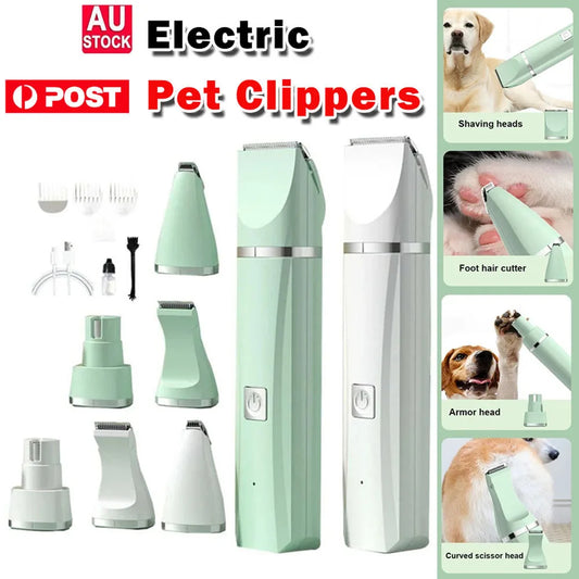 Electric pet clipper 4 in 1 grooming tool for dogs & cats. Cortadora Electrica  para mascotas Herramienta 4 en 1 para perros y gatos.