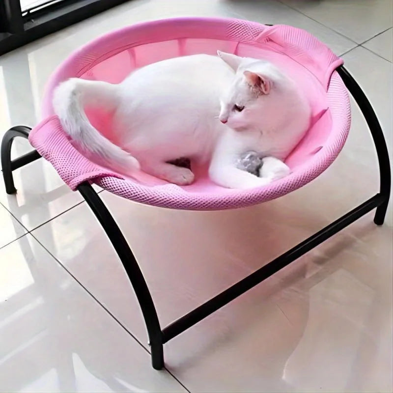 Cat Hammock Bed – Breathable, Cooling & Elevated Pet Bed. Cama Hamaca para Gatos – Elevada, Fresca y Transpirable.
