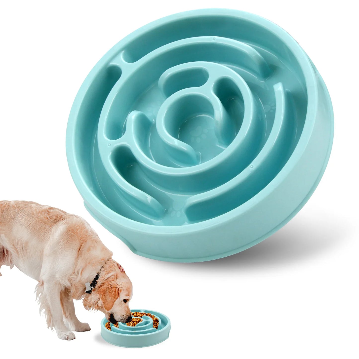 Slow Feeder Bowl for Pets – Non-Slip & Durable Design. Plato Antivoracidad para Mascotas – Antideslizante y Resistente.