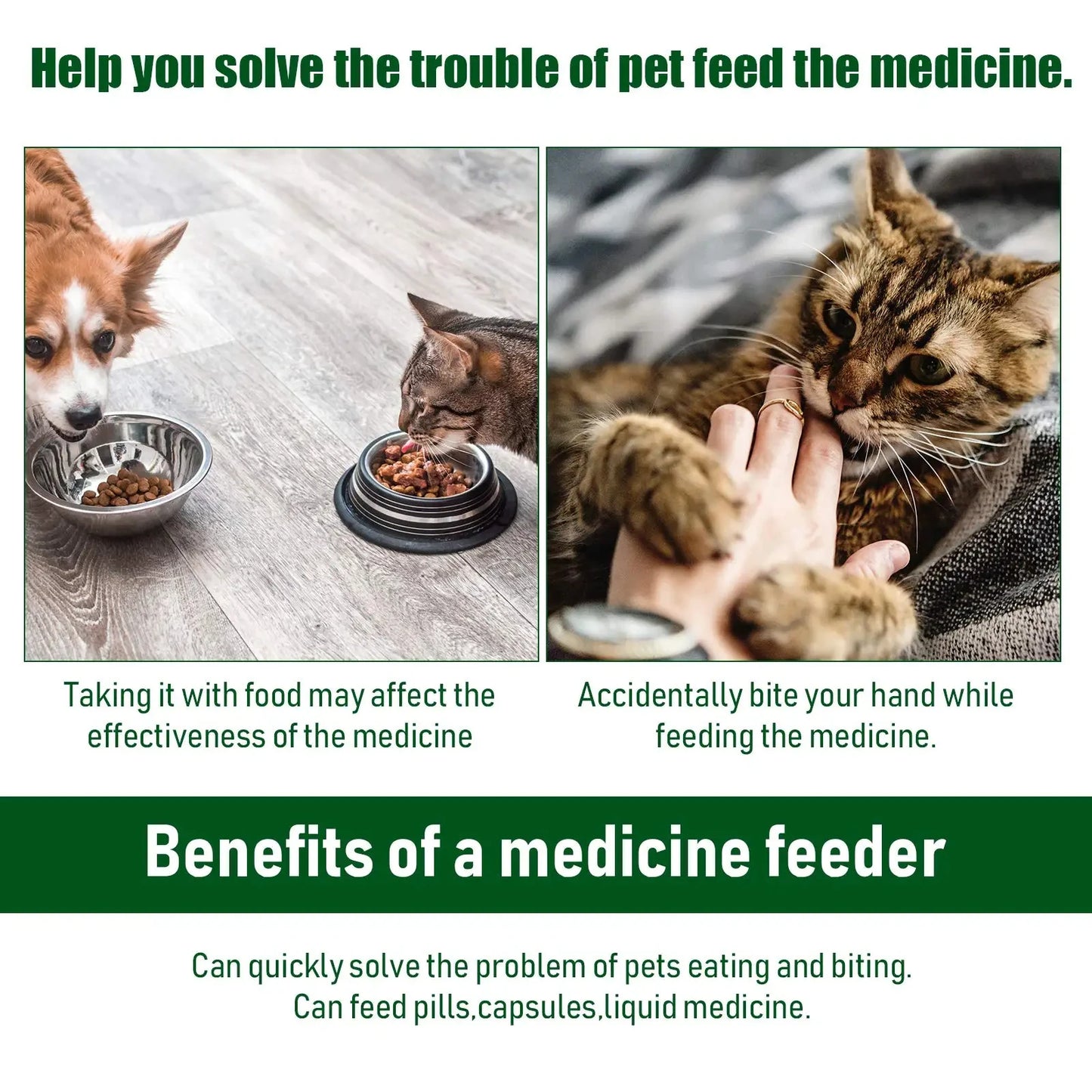 Pet Medication Dispenser – Easy Pill Feeding Stick for Cats & Dogs. Dispensador de Medicación para Mascotas – Fácil Alimentación de Pastillas