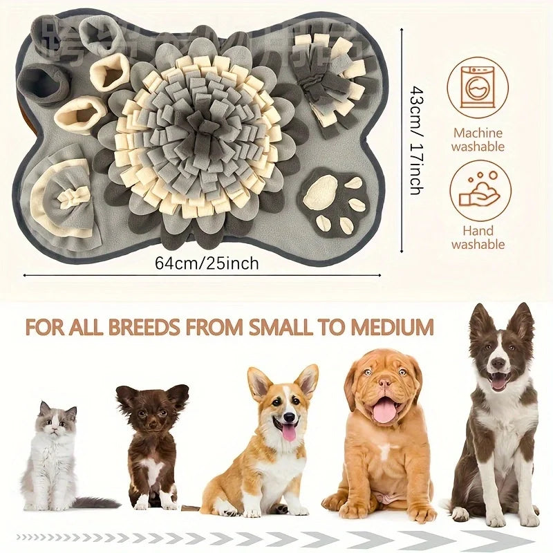 Interactive Sniffing Mat for Dogs – Durable Slow Feeder & Foraging Training Pad. Alfombra Olfativa para Perros – Alimentación Lenta y Entrenamiento de Búsqueda.