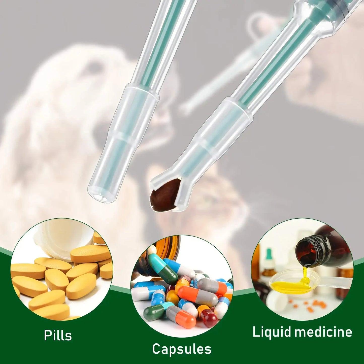 Pet Medication Dispenser – Easy Pill Feeding Stick for Cats & Dogs. Dispensador de Medicación para Mascotas – Fácil Alimentación de Pastillas