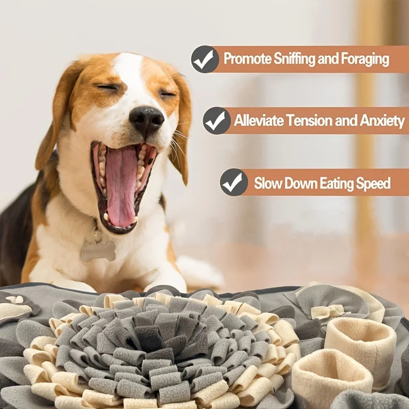 Interactive Sniffing Mat for Dogs – Durable Slow Feeder & Foraging Training Pad. Alfombra Olfativa para Perros – Alimentación Lenta y Entrenamiento de Búsqueda.