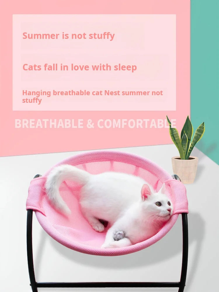 Cat Hammock Bed – Breathable, Cooling & Elevated Pet Bed. Cama Hamaca para Gatos – Elevada, Fresca y Transpirable.