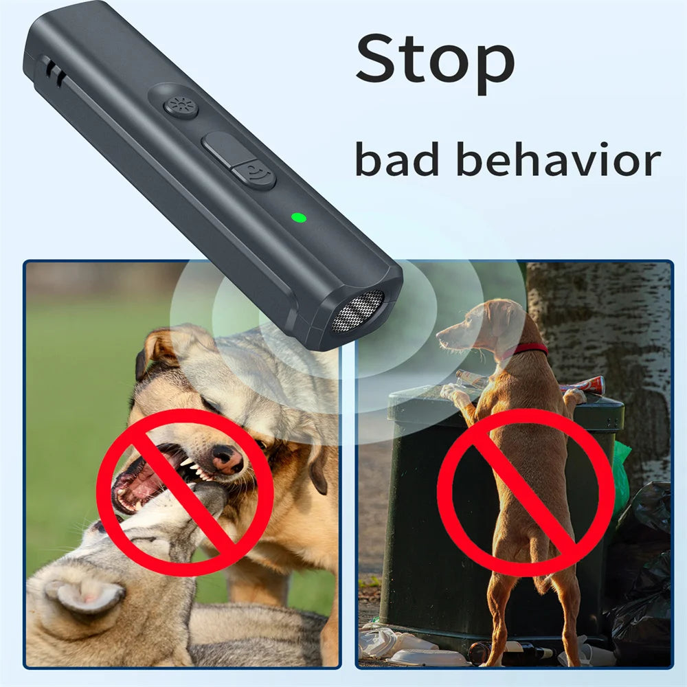 Ultrasonic Dog  Bark Deterrent Stop Dog Barking Portable Repellent with 16.4ft. Dispositivo Antiladridos Ultrasonico - portatil con Alcance de 5 metros.