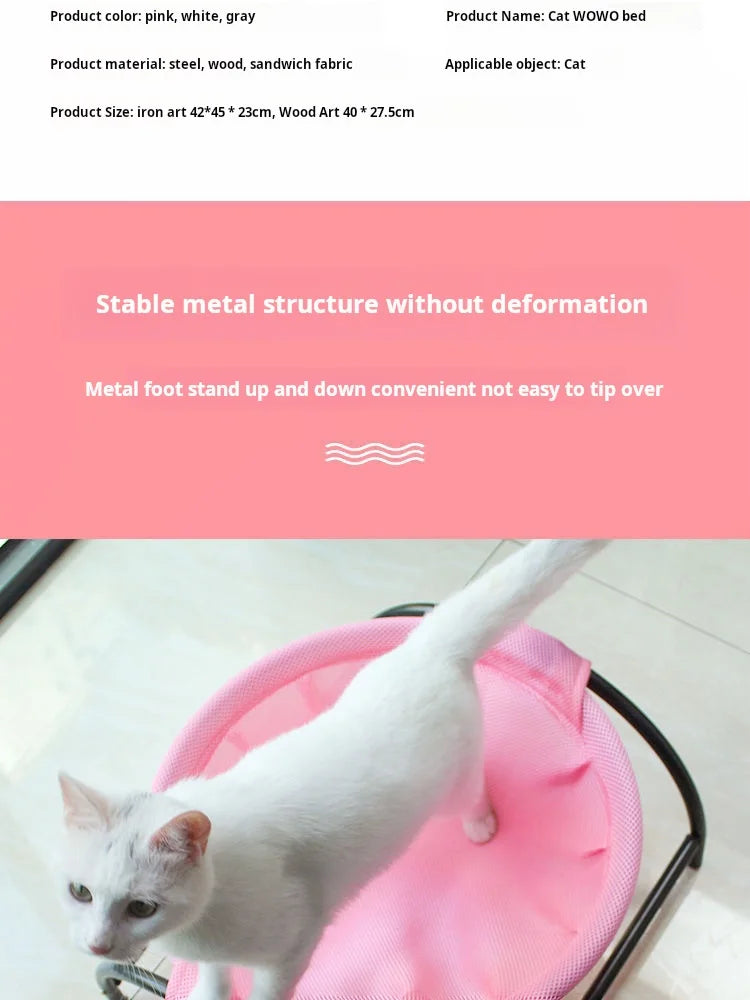 Cat Hammock Bed – Breathable, Cooling & Elevated Pet Bed. Cama Hamaca para Gatos – Elevada, Fresca y Transpirable.