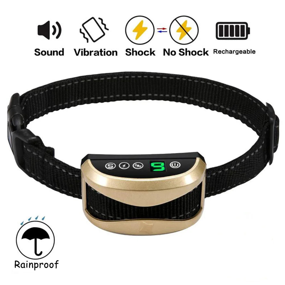 Anti Bark Dog Collar - Rechargeable & Adjustable Training Collar. Collar Antiladridos para Perros - Recargable y Ajustable para Entrenamiento.
