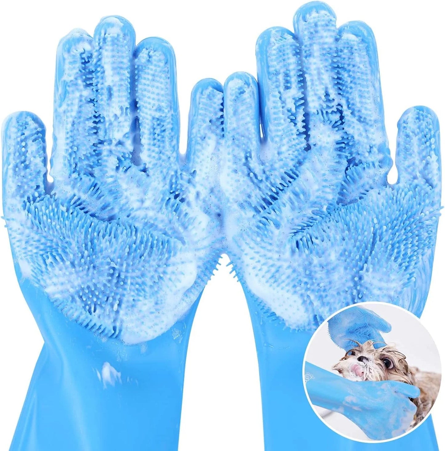 Pet Grooming Gloves silicone Hair Remover for dogs & cats. guante para cepillado, removedor de pelo de silicona para perros y gatos.