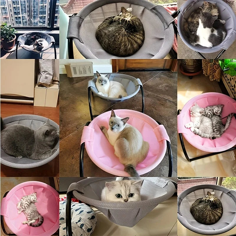 Cat Hammock Bed – Breathable, Cooling & Elevated Pet Bed. Cama Hamaca para Gatos – Elevada, Fresca y Transpirable.