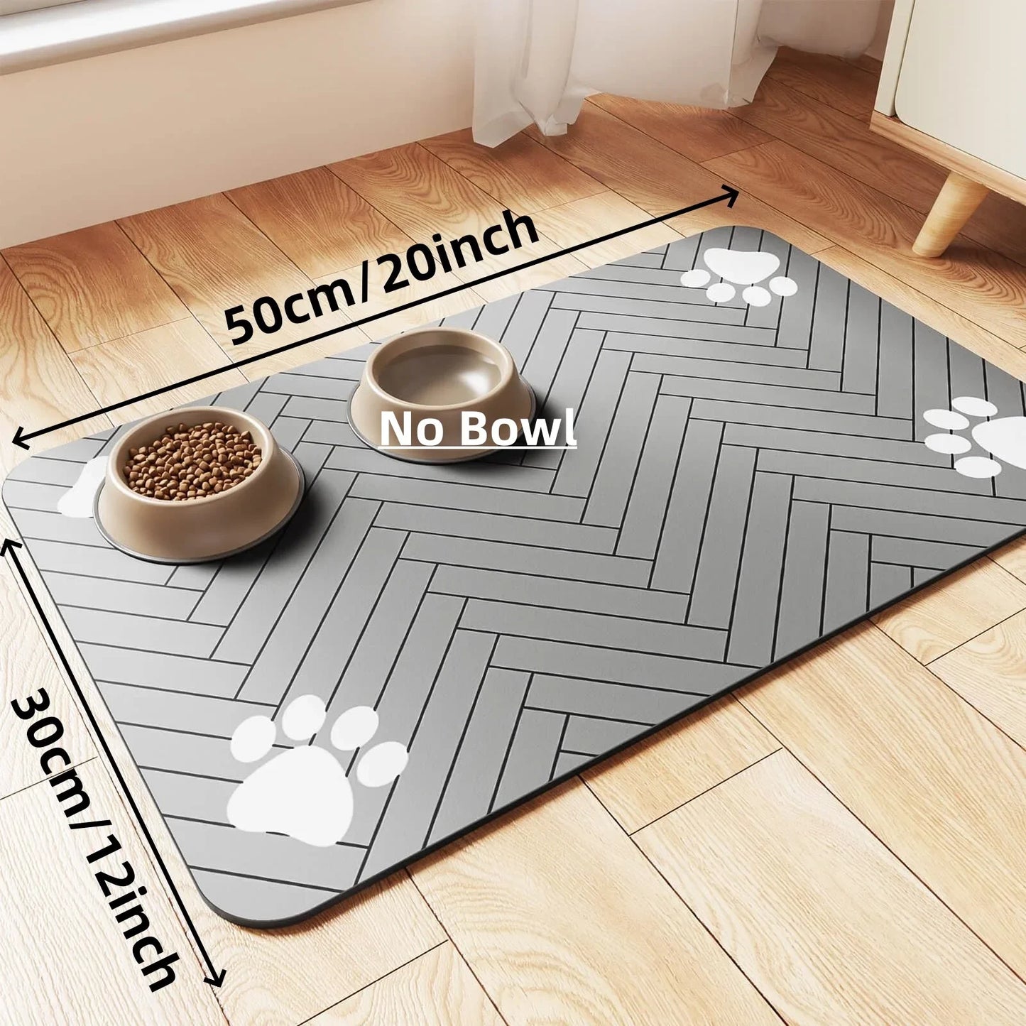 Pet Feeding Mat – Waterproof & Quick-Dry Placemat for Food and Water. Tapete para Mascotas – Antideslizante, Impermeable y de Secado Rápido.
